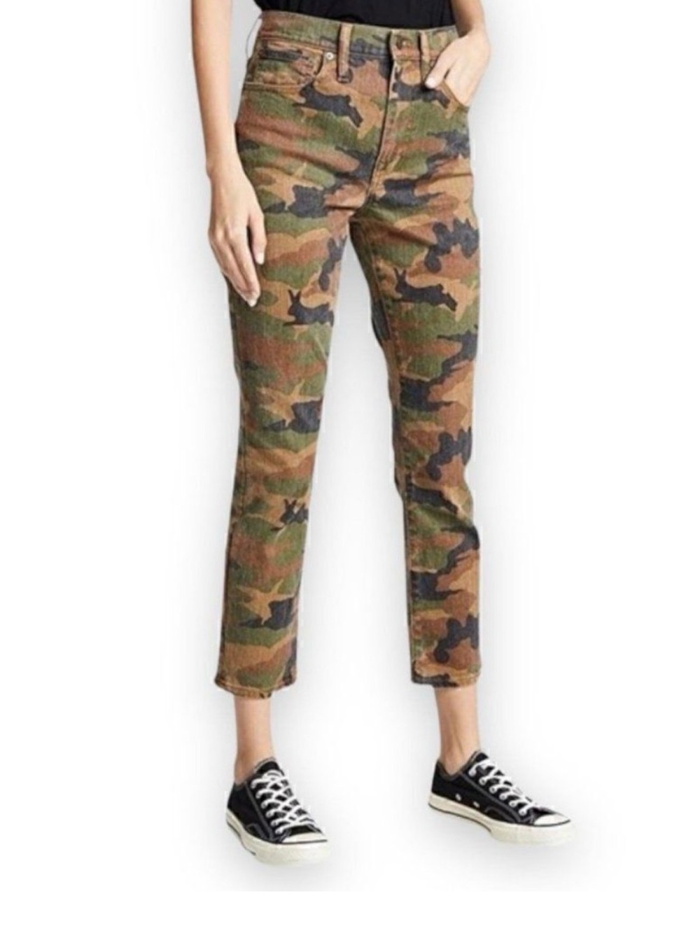 Madewell Camo Ankle Jeans in Green and Brown